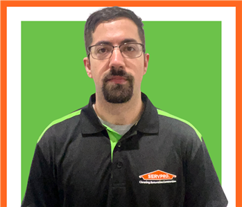 David in front of a green background, SERVPRO Employee, Male