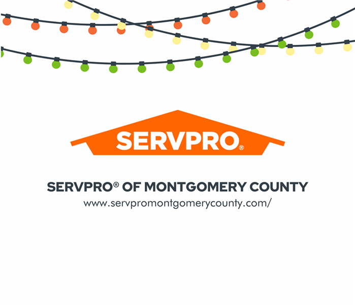 SERVPRO helps you find local events in Clarksville, TN, Christmas lights over SERVPRO logo